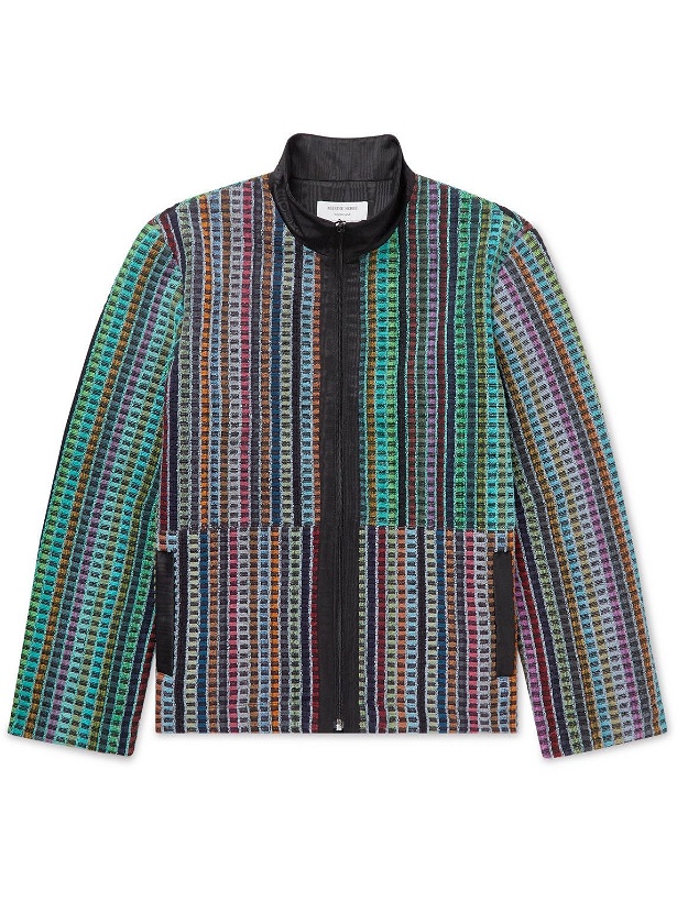 Photo: Marine Serre - Cotton Terry-Panelled Recycled Moire Jacket - Multi