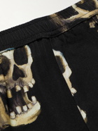 Endless Joy - Skull Wide-Leg Printed TENCEL-Blend Twill Shorts - Black