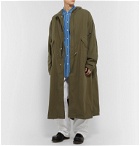 Raf Simons - Oversized Shearling-Lined Cotton-Blend Hooded Parka - Green
