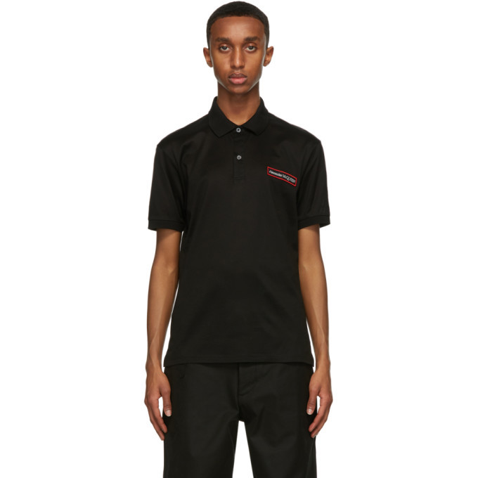 Photo: Alexander McQueen Black Logo Applique Polo