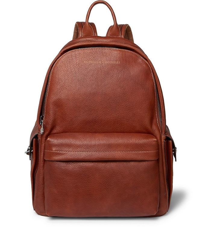 Photo: Brunello Cucinelli - Full-Grain Leather Backpack - Brown
