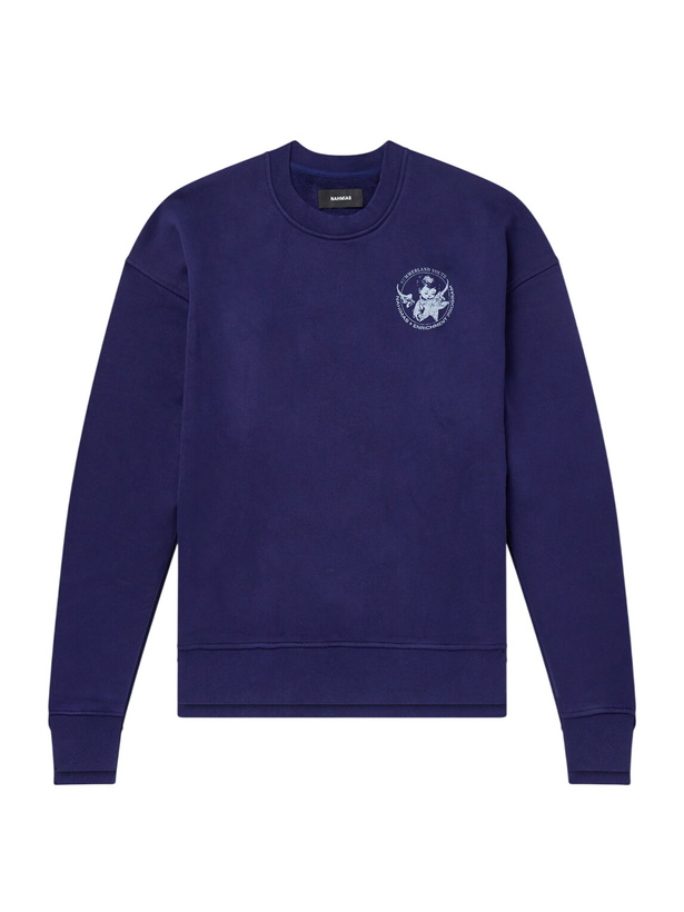 Photo: NAHMIAS - Youth Enrichment Logo-Print Cotton-Jersey Sweatshirt - Blue