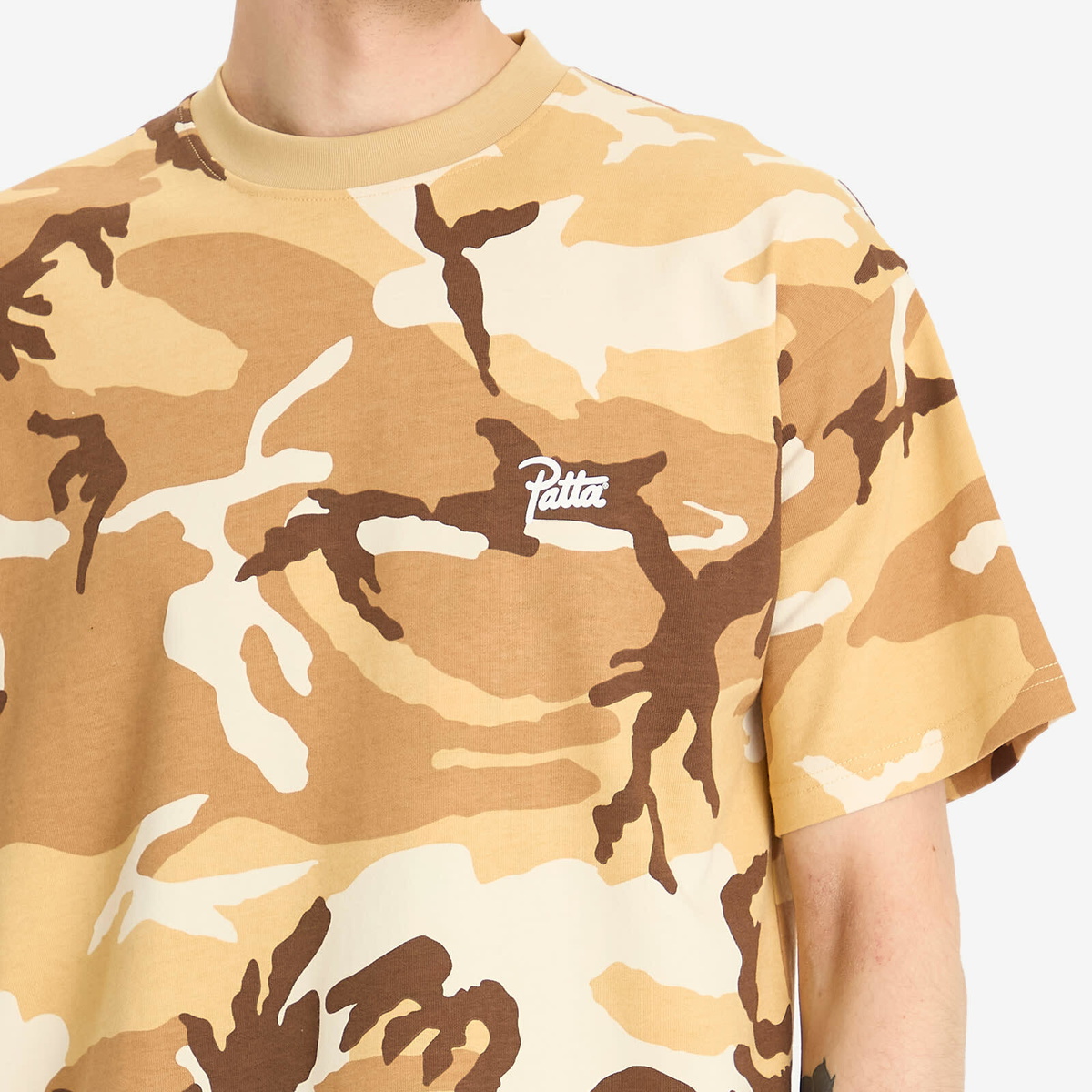 Patta Men's Bark Woodland Camo T-Shirt in Sand Dollar