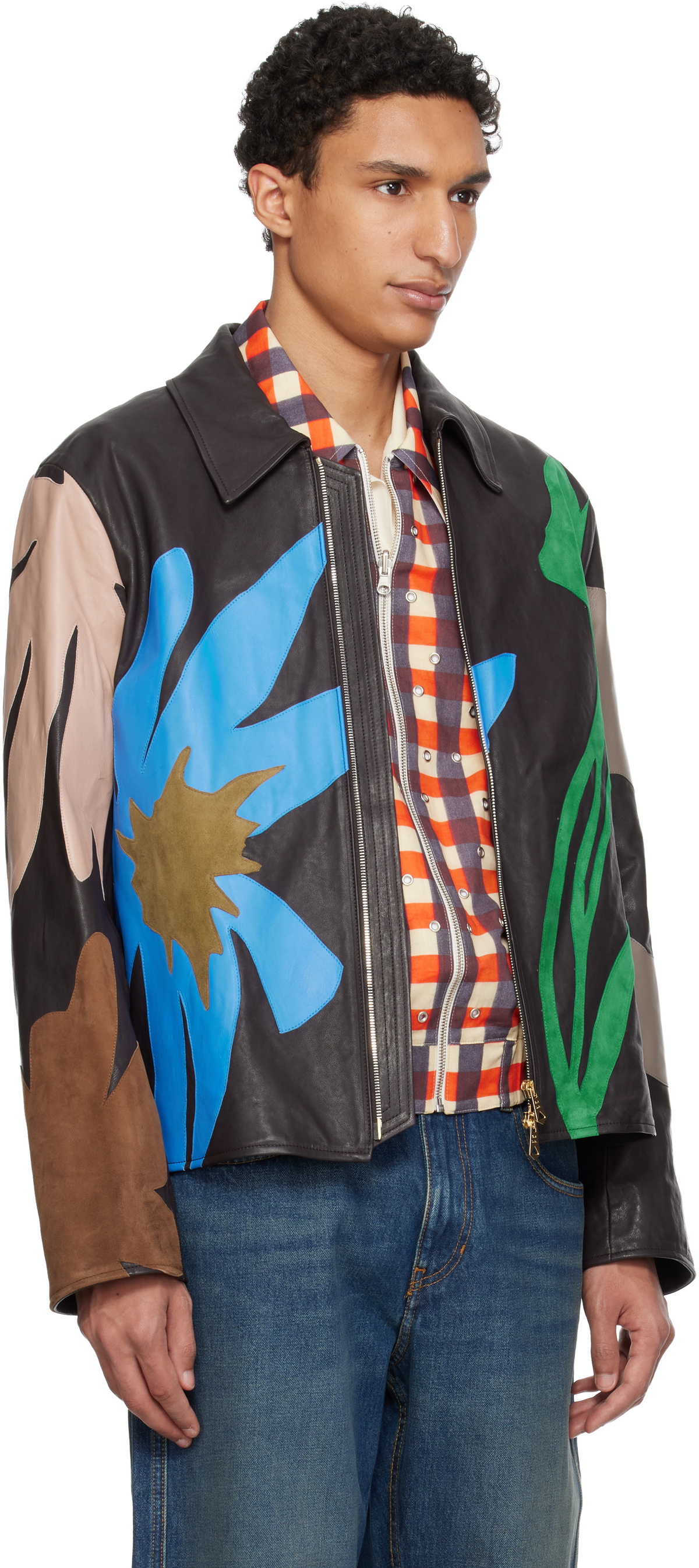 Paul Smith Multicolor Floral Soft Lamb Leather Jacket
