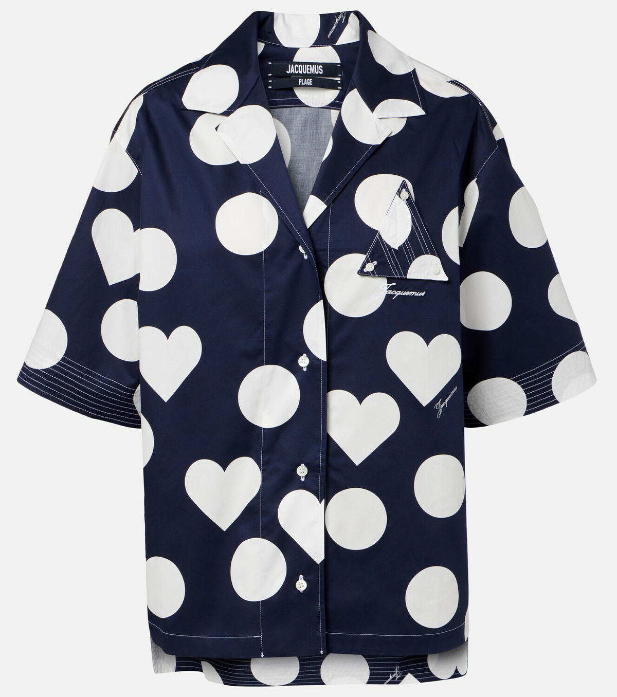 Jacquemus Marin polka-dot cotton poplin shirt