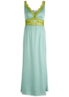 Never Fully Dressed Mimi Lace-trim Satin Midi Dress Blue