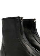 Legres Grained Leather Ankle Boots Black
