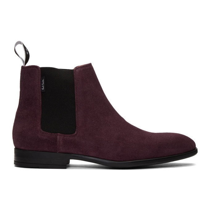 Photo: PS by Paul Smith Burgundy Suede Gerald Chelsea Boots