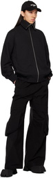 We11done Black High Neck Zip Up Sweater