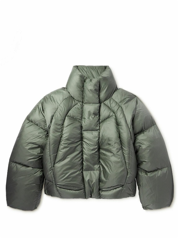 Photo: Entire Studios - UVR Cropped Quilted Shell Down Jacket - Green