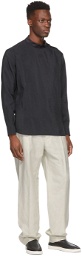 Giorgio Armani Black Silk Whipcord Shirt