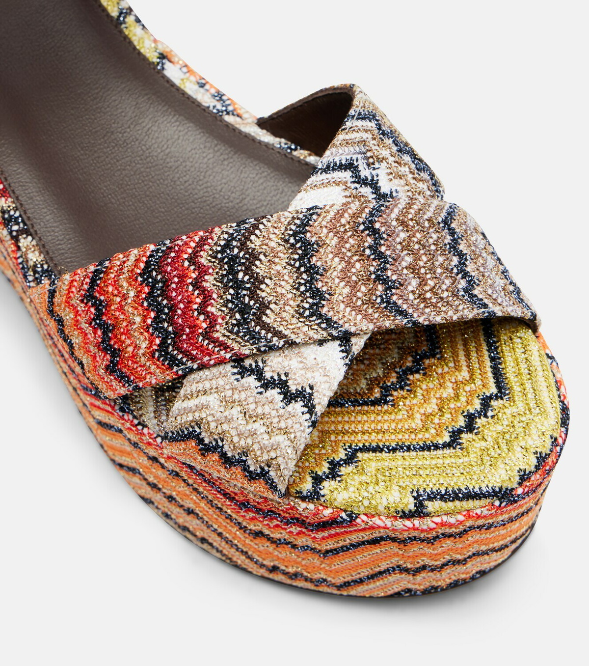 Missoni Julia Zigzag lamé platform sandals