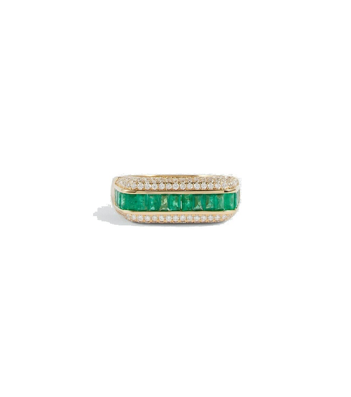 Photo: Rainbow K 18kt gold ring with emeralds and diamonds
