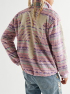KAPITAL - Ashland Printed Fleece Zip-Up Sweatshirt - Pink