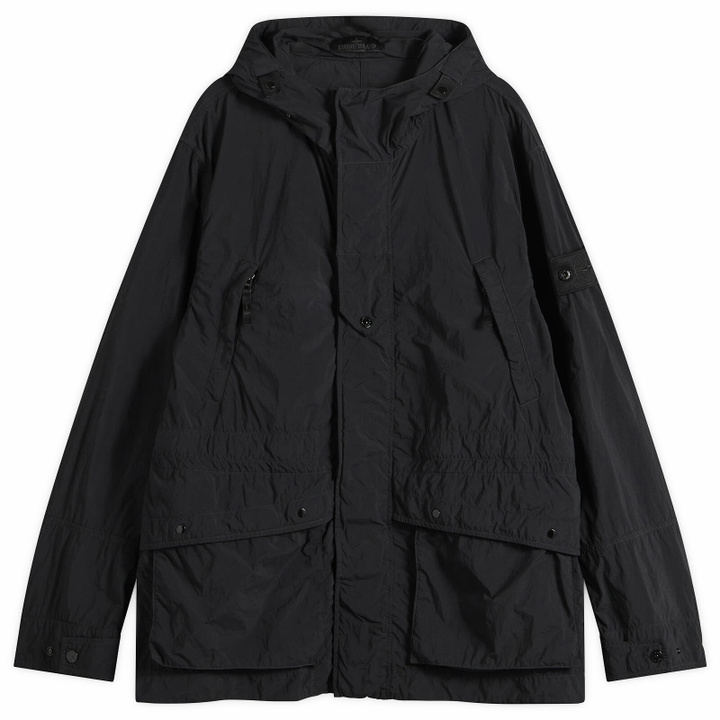 Photo: Stone Island Men's Ghost Nylon Smerigliato Parka Jacket in Black