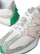 NEW BALANCE - Casablanca 327 Suede-Trimmed Logo-Jacquard and Leather Sneakers - White - UK 10.5