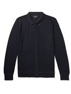 Brioni - Embroidered Wool Cardigan - Blue