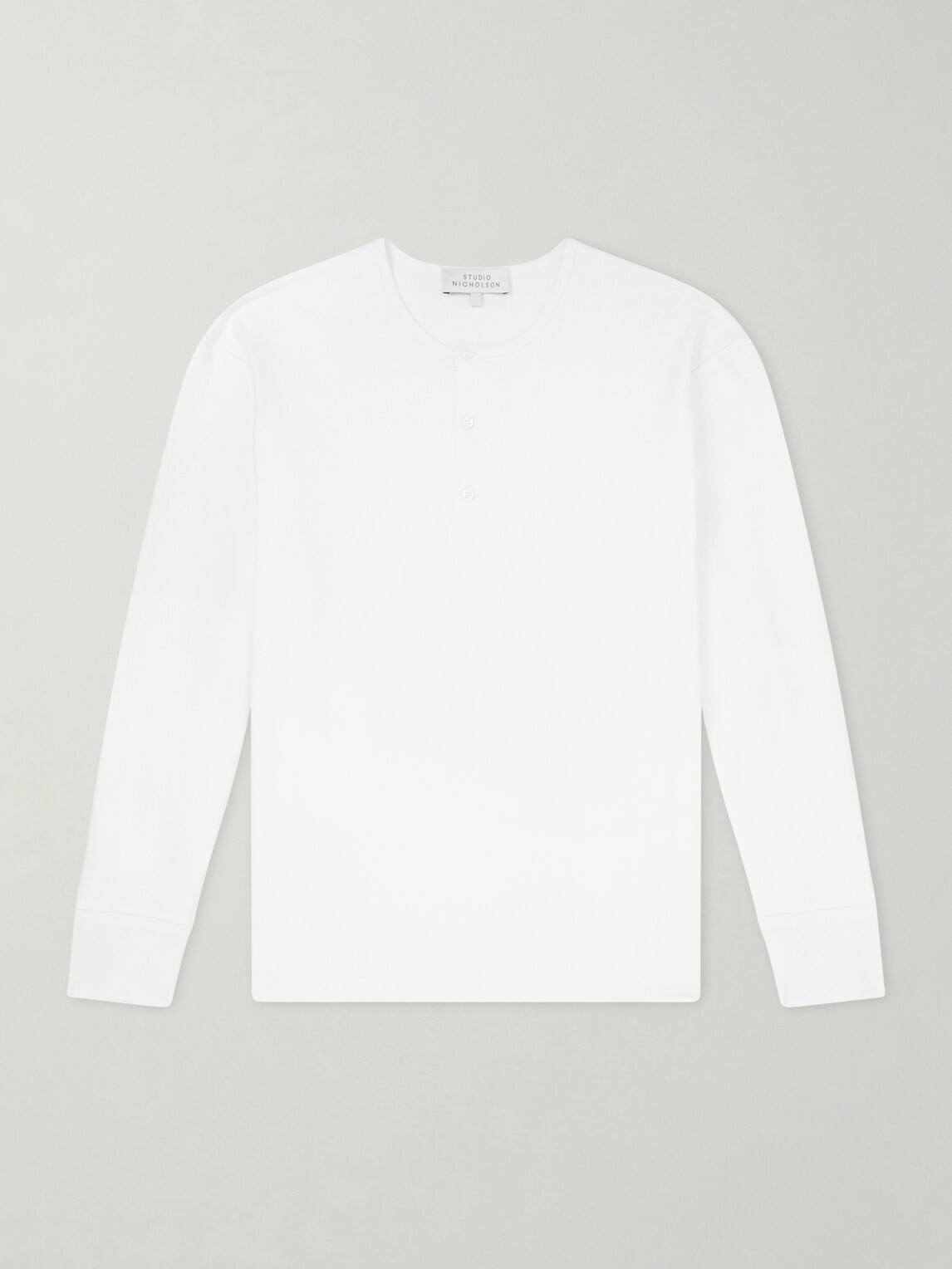 Studio Nicholson - Cotton-Jersey Henley T-Shirt - White
