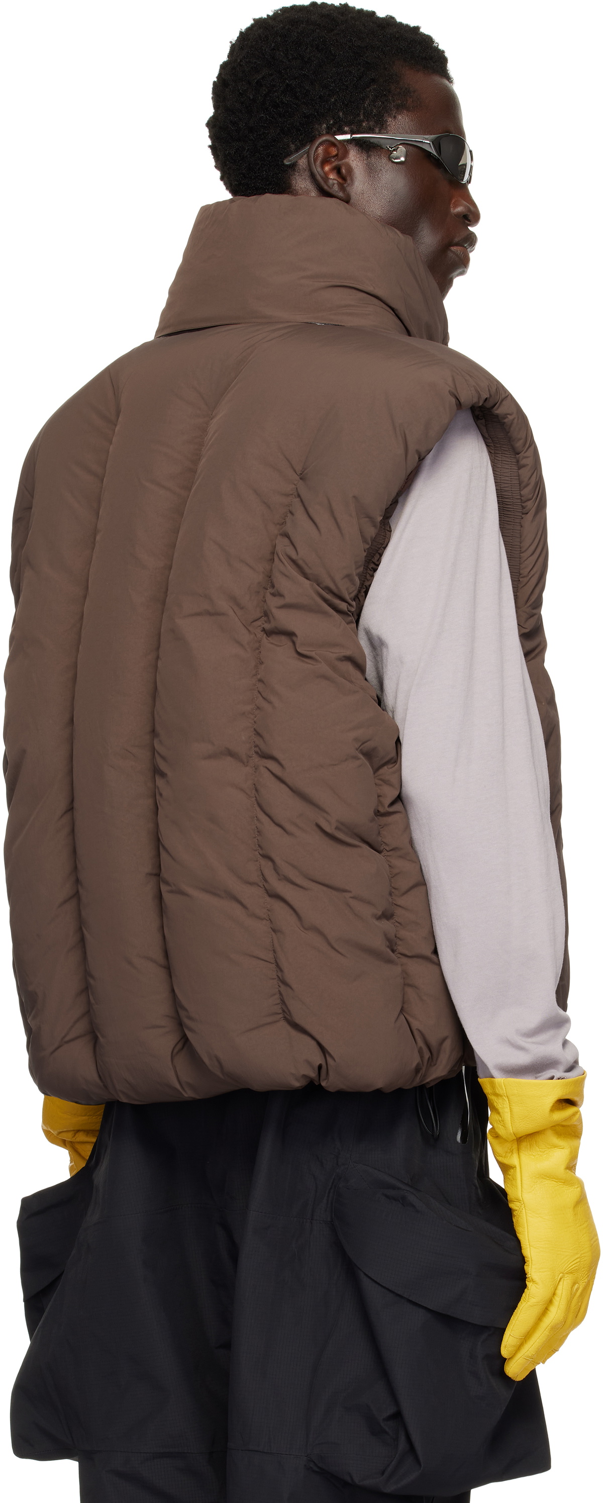 Dingyun Zhang Brown Swollen Reversible Down Vest