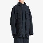 Balenciaga Men's Cotton Ripstop Uniform Parka Jacket in Ink