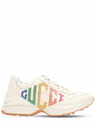 GUCCI - 50mm Rhyton Glitter & Leather Sneakers