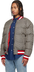 Balmain Red & Navy Bicolor Reversible Puffer Jacket