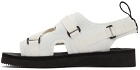 MCQ White Neoprene Criss-Cross Sandals