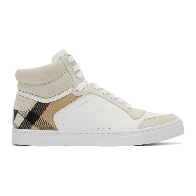 Photo: Burberry White House Check Reeth High-Top Sneakers