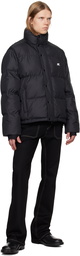 Courrèges Black Embroidered Logo Puffer Jacket