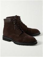 George Cleverley - Taron Leather-Trimmed Suede Boots - Brown