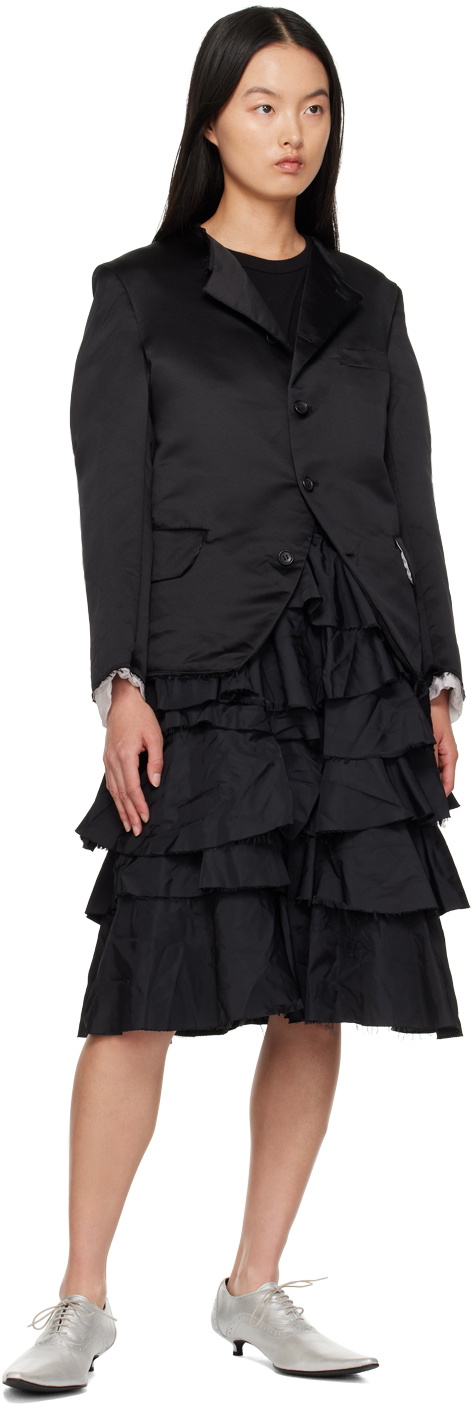 Black Comme des Garçons Black Tiered Midi Skirt