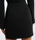Alessandra Rich Wool-blend crêpe miniskirt