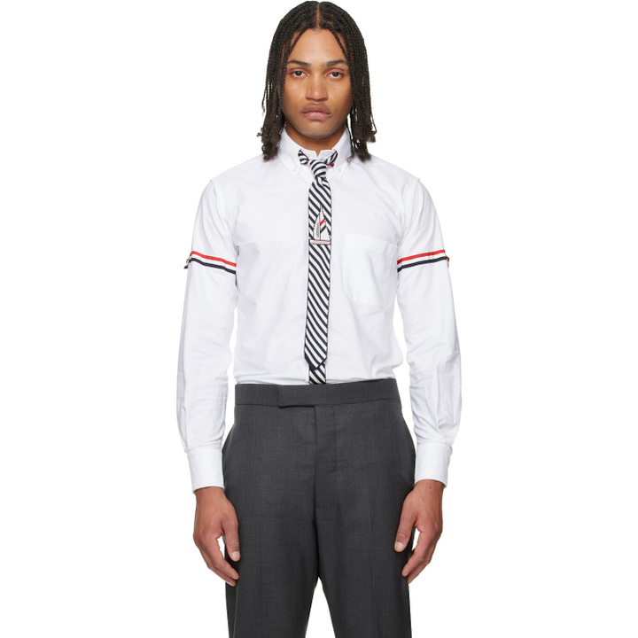 Photo: Thom Browne White Oxford RWB Armband Shirt