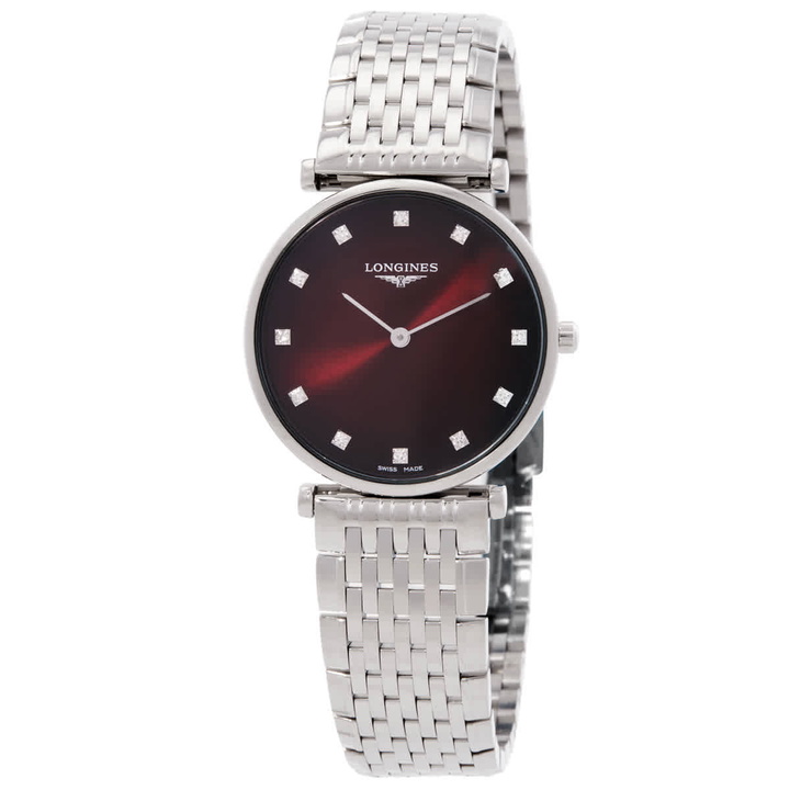 Photo: Longines La Grande Classique Quartz Diamond Red Dial Ladies Watch L4.512.4.91.6