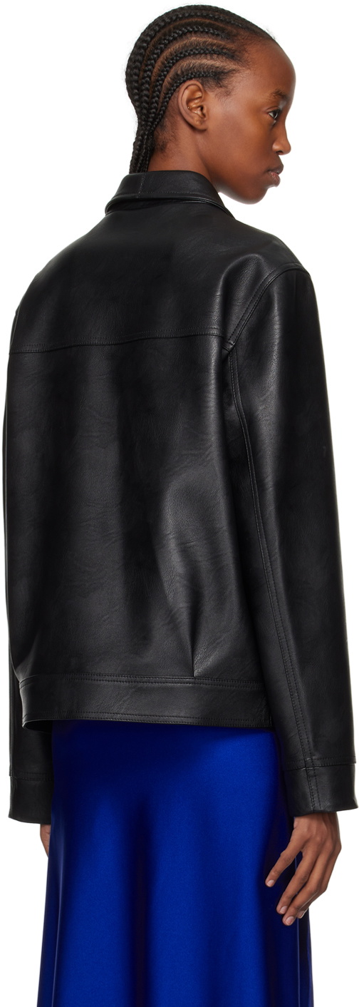 Coperni Black Zip Faux-Leather Jacket