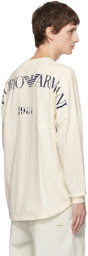 Emporio Armani Beige Drop Shoulder Long Sleeve T-Shirt