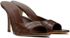 GIABORGHINI Brown Perni 04 Croc Heeled Sandals