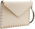 Valentino Garavani Off-White Rockstud Envelope Pouch