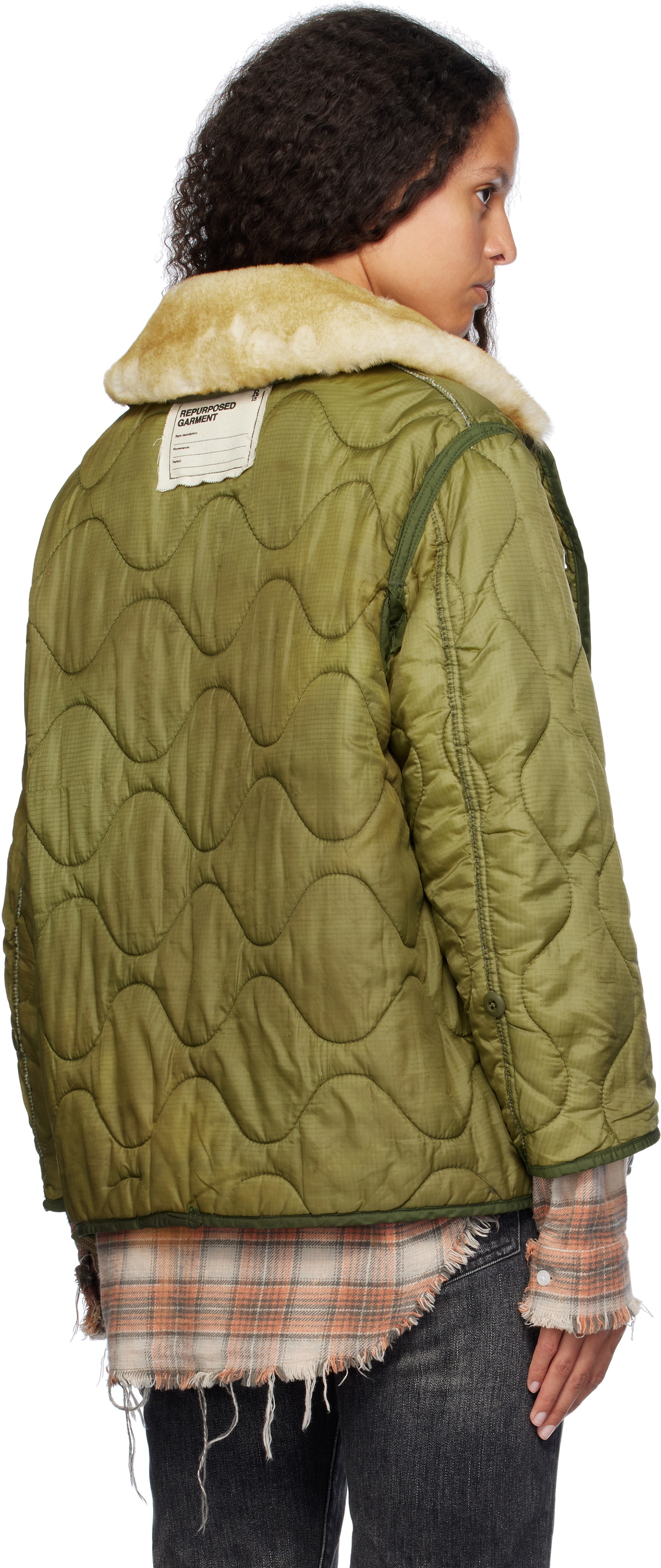 R13 Khaki Refurbished Liner Bomber Jacket R13