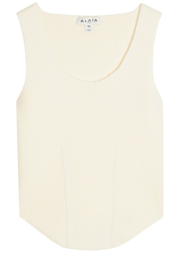 Photo: Alaïa Corset Fine-knit Wool-blend Vest top White