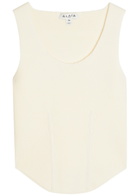 Alaïa Corset Fine-knit Wool-blend Vest top White