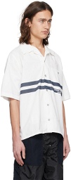 Stone Island White Striped Shirt