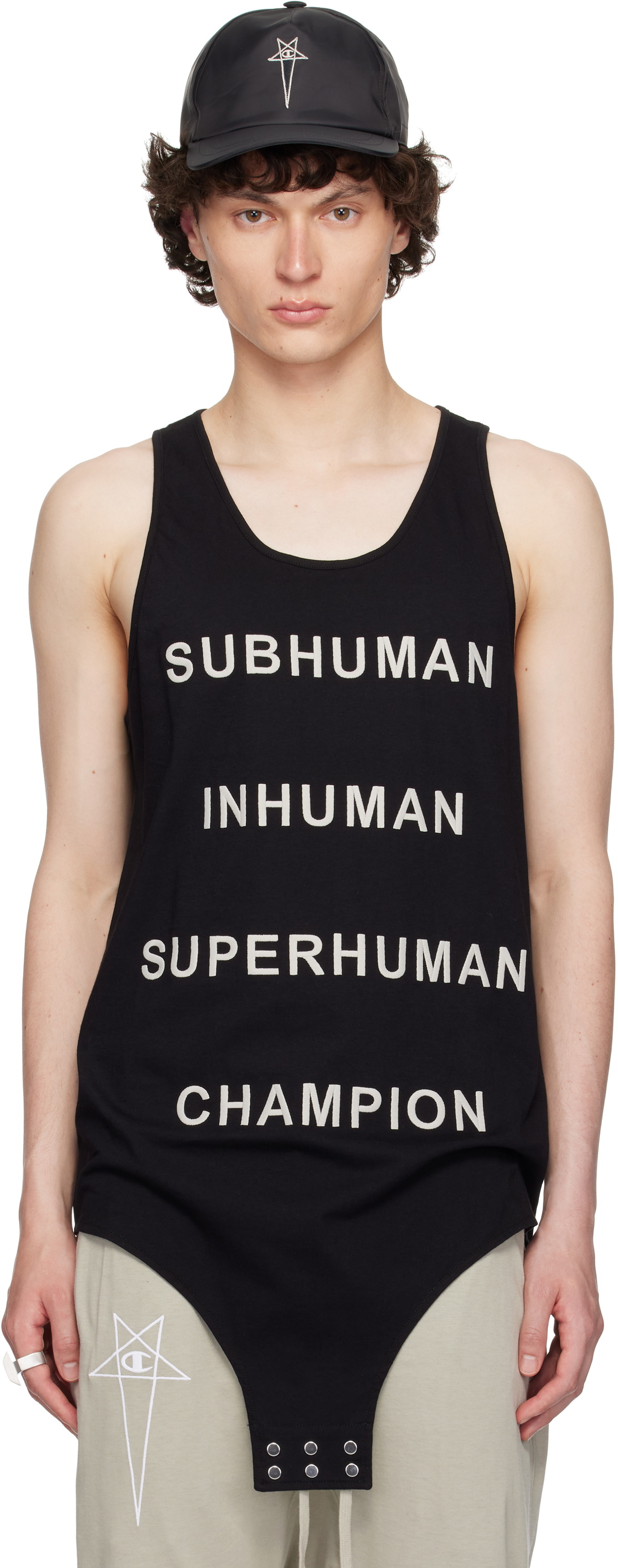Rick Owens Black Champion Edition Basketball Tank Top Rick Owens
