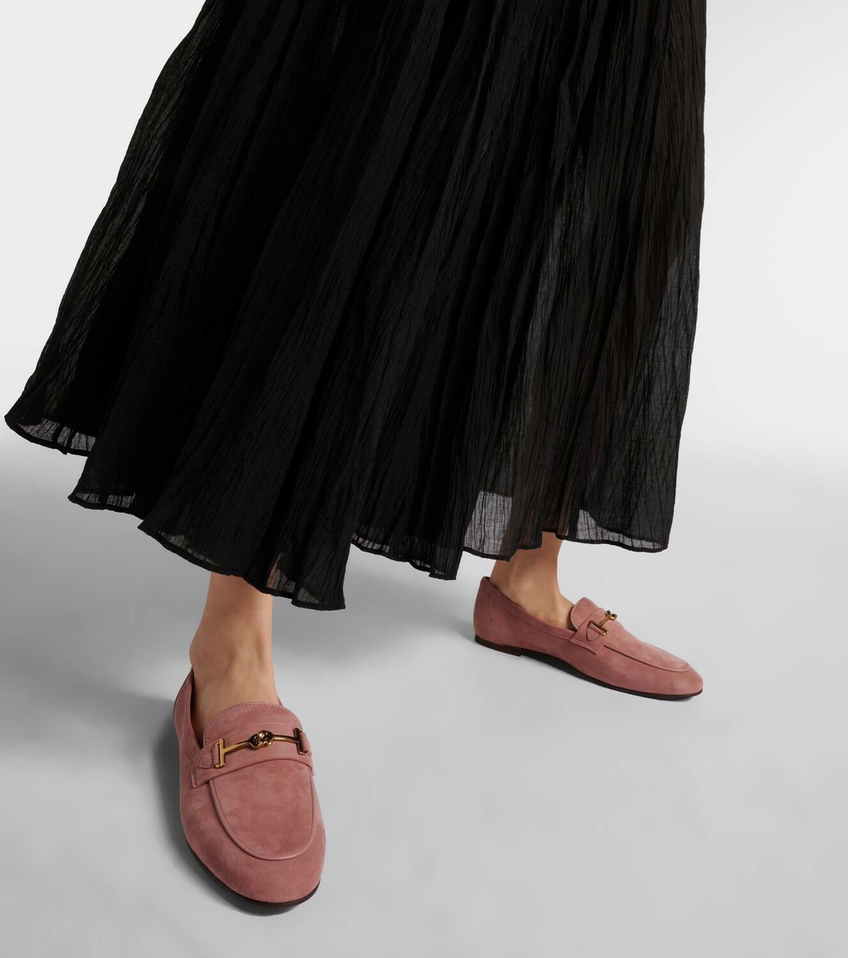 Tod's T Ring suede loafers