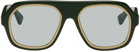 Bottega Veneta Green Rim Aviator Sunglasses
