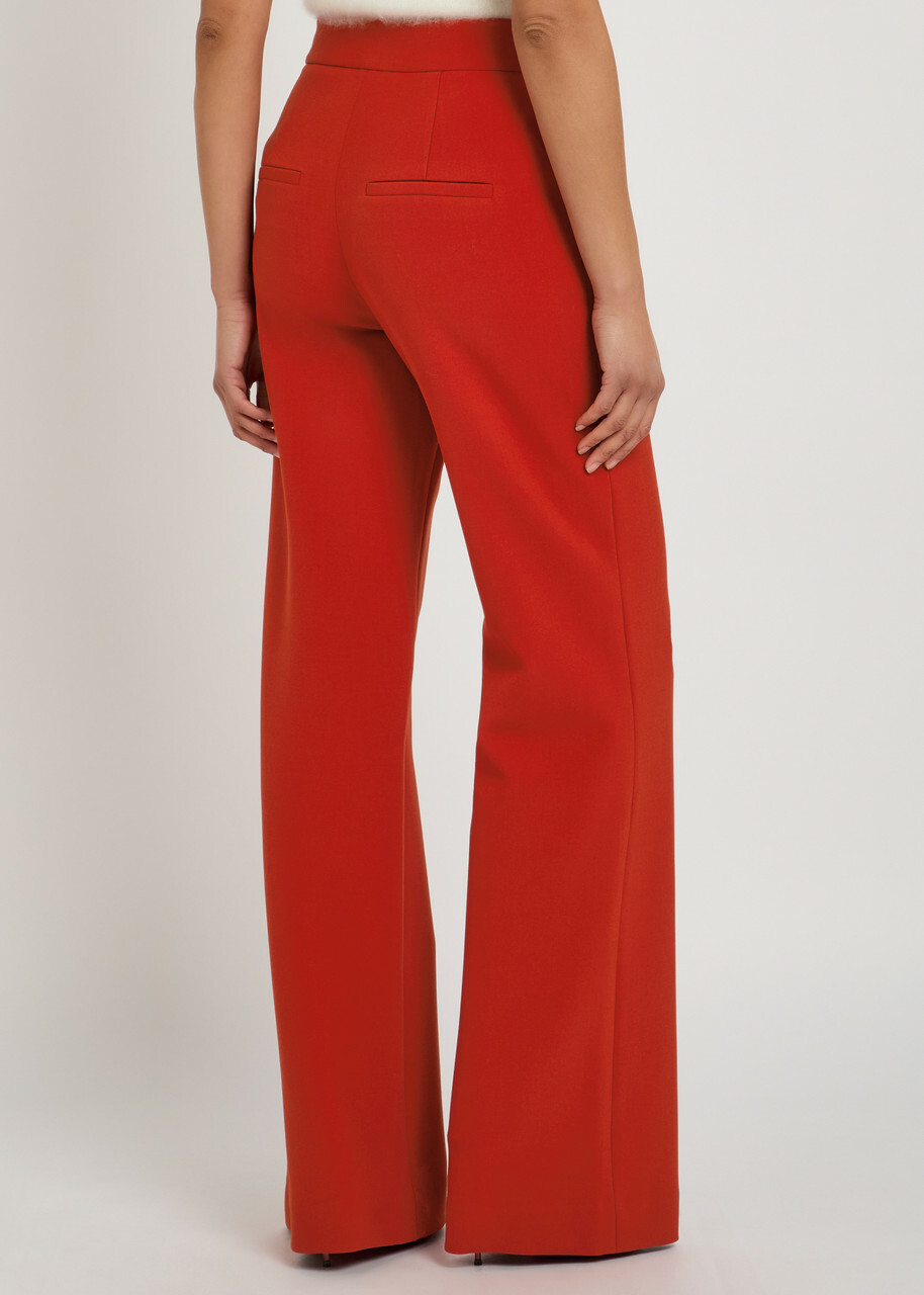 Veronica Beard Tonelli Wide-leg Jersey Trousers Red