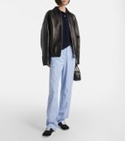 Roger Vivier Viv Low suede-trimmed satin sneakers