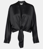 The Sei Tie-front silk blouse