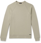 TOM FORD - Garment-Dyed Fleece-Back Cotton-Jersey Sweatshirt - Green