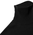 AMI - Logo-Intarsia Wool Rollneck Sweater - Men - Black